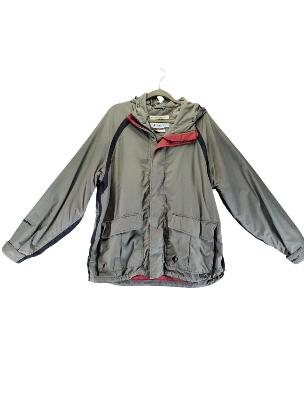 Black Dot Jacket Mens Large Gray Waterproof Breathable Nylon Outdoor Gorpcore